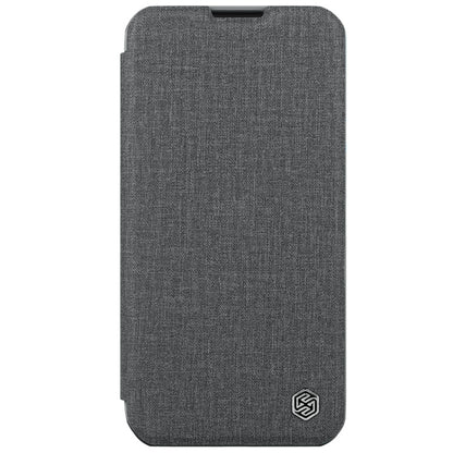 For iPhone 15 NILLKIN QIN Series Pro Fabric Textured Leather Phone Case(Grey) - iPhone 15 Cases by NILLKIN | Online Shopping South Africa | PMC Jewellery