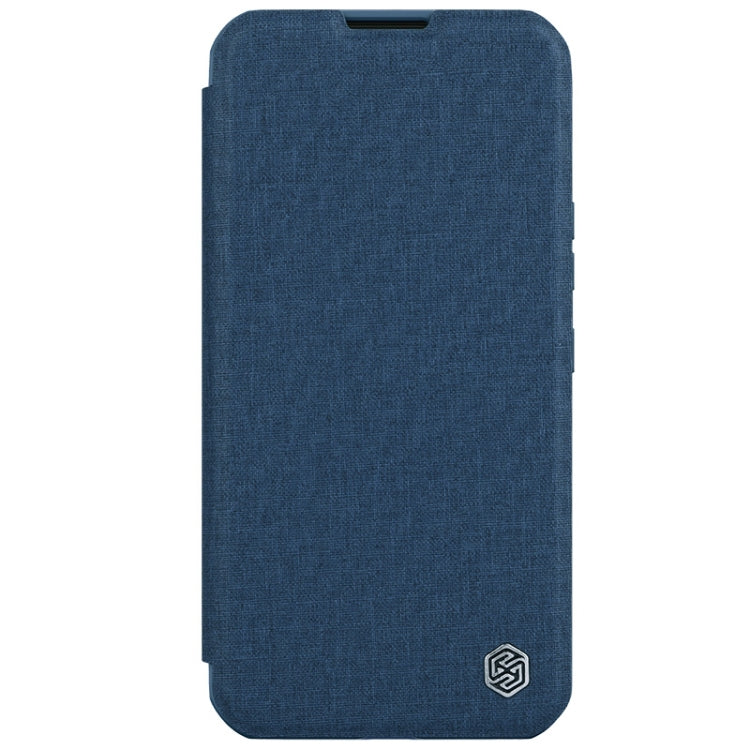 For iPhone 15 NILLKIN QIN Series Pro Fabric Textured Leather Phone Case(Blue) - iPhone 15 Pro Max Cases by NILLKIN | Online Shopping South Africa | PMC Jewellery