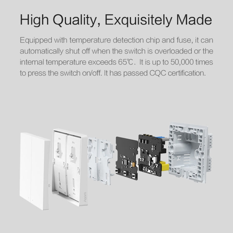 Original Xiaomi Youpin Aqara Smart Wall Switch D1, Zero FireWire Three Button Version - free shipping - PMC TechLife - Order now!