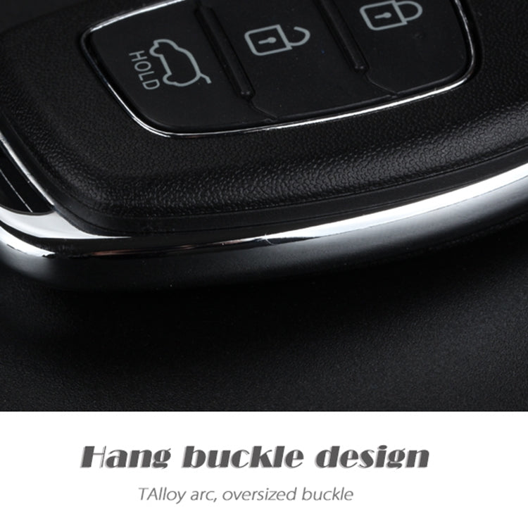 For Hyundai 3-button Folding Car Key Shell with Silver Metal Edge - Remote Car Key by PMC TechLife | Online Shopping South Africa | PMC TechLife