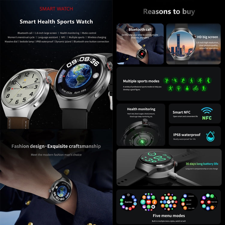 G4 Smart Bracelet 1.53 inch Smart Watch, Support Bluetooth Call / NFC / Heart Rate(Silver) - free shipping - PMC TechLife - Order now!