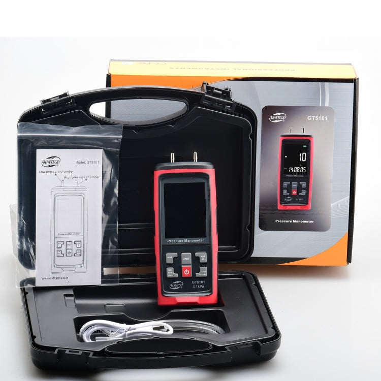 BENETECH GT5101 LCD Display Differential Pressure Meter, Specification:10KPa - free shipping - PMC TechLife - Order now!