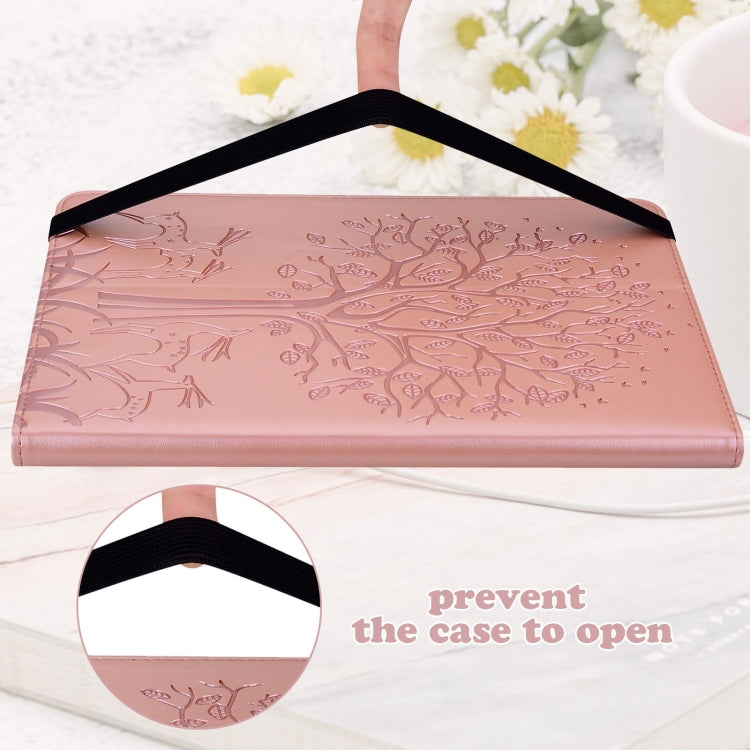 For Samsung Galaxy Tab A9+ Tree & Deer Embossed Leather Tablet Case(Pink) - free shipping - PMC TechLife - Order now!