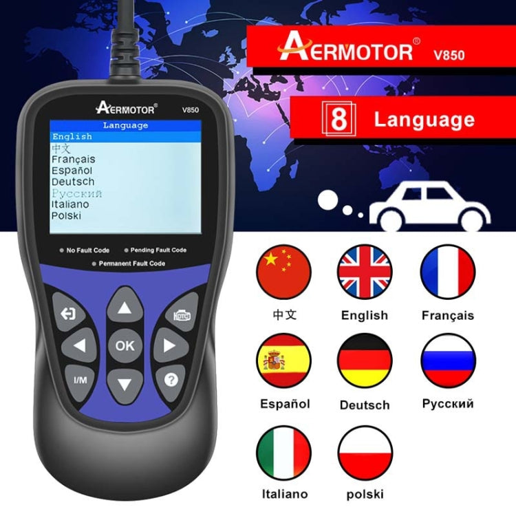 AERMOTOR V850 Car OBD2 Code Reader Diagnostic Scan Tool(Black) - free shipping - PMC TechLife - Order now!