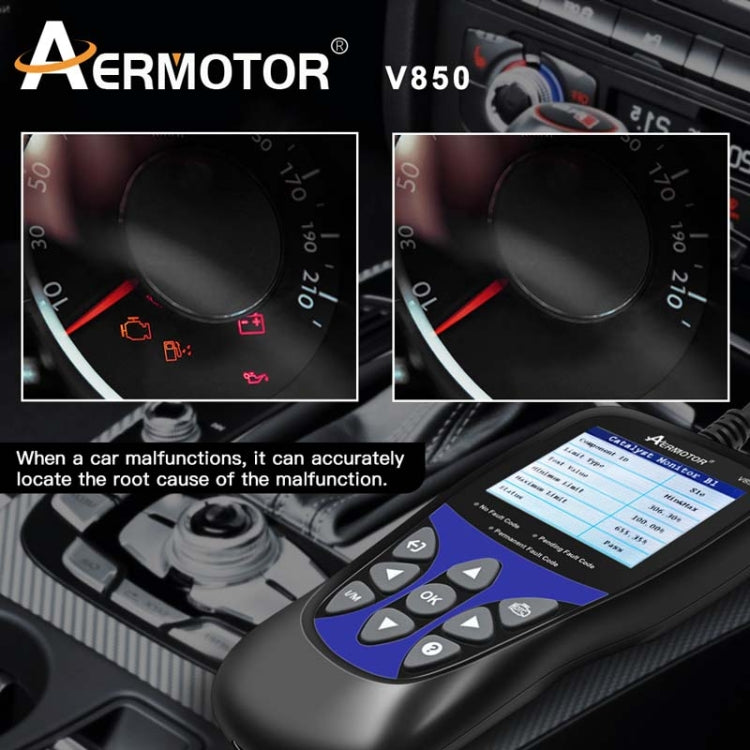 AERMOTOR V850 Car OBD2 Code Reader Diagnostic Scan Tool(Black) - free shipping - PMC TechLife - Order now!