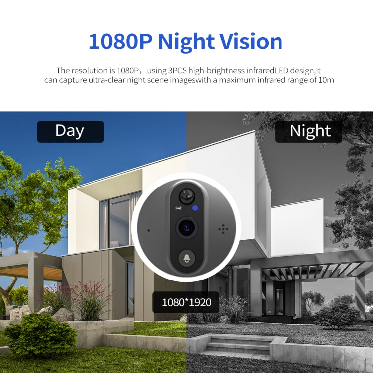 ESCAM C85 1080P 4.3 inch Smart WIFI Digital Door Viewer Supports Wide-Angle PIR & Night Vision & Dingdong Photo(White) - Video DoorBell by ESCAM | Online Shopping South Africa | PMC Jewellery | Buy Now Pay Later Mobicred