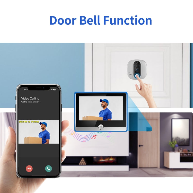 ESCAM C85 1080P 4.3 inch Smart WIFI Digital Door Viewer Supports Wide-Angle PIR & Night Vision & Dingdong Photo(White) - Video DoorBell by ESCAM | Online Shopping South Africa | PMC Jewellery | Buy Now Pay Later Mobicred