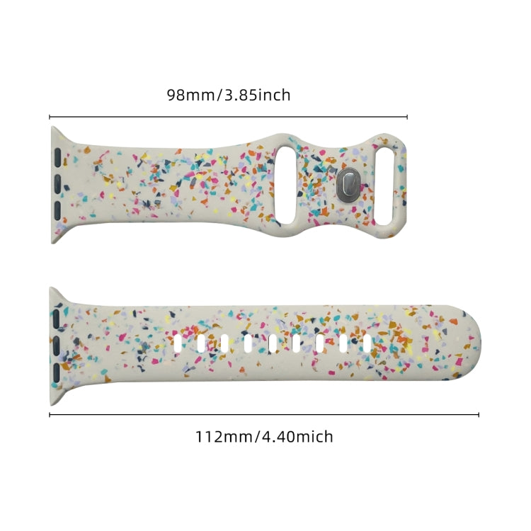 For Apple Watch SE 2023 40mm Floral Silicone Watch Band(Starlight) - Watch Bands by PMC TechLife | Online Shopping South Africa | PMC TechLife