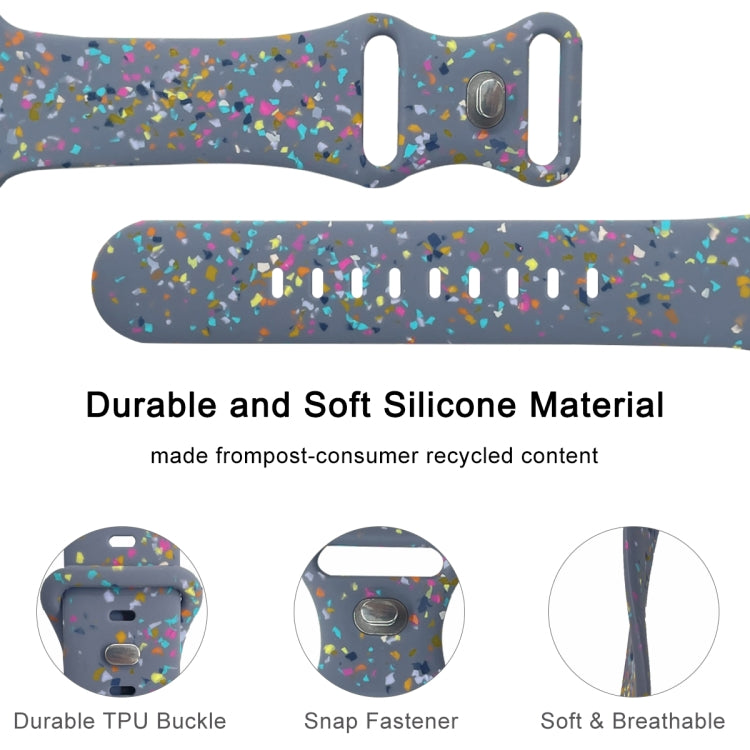 For Apple Watch SE 40mm Floral Silicone Watch Band(Grey) - Watch Bands by PMC TechLife | Online Shopping South Africa | PMC TechLife
