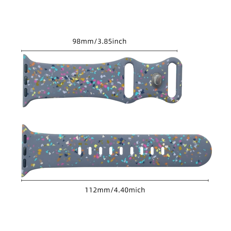 For Apple Watch SE 40mm Floral Silicone Watch Band(Grey) - Watch Bands by PMC TechLife | Online Shopping South Africa | PMC TechLife