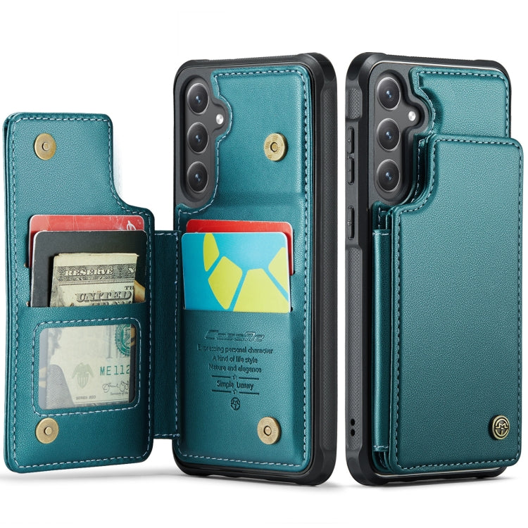 For Samsung Galaxy S23 FE 5G CaseMe C22 Card Slots Holder RFID Anti-theft Phone Case(Blue Green) - Galaxy S23 FE 5G Cases by CaseMe | Online Shopping South Africa | PMC Jewellery | Buy Now Pay Later Mobicred