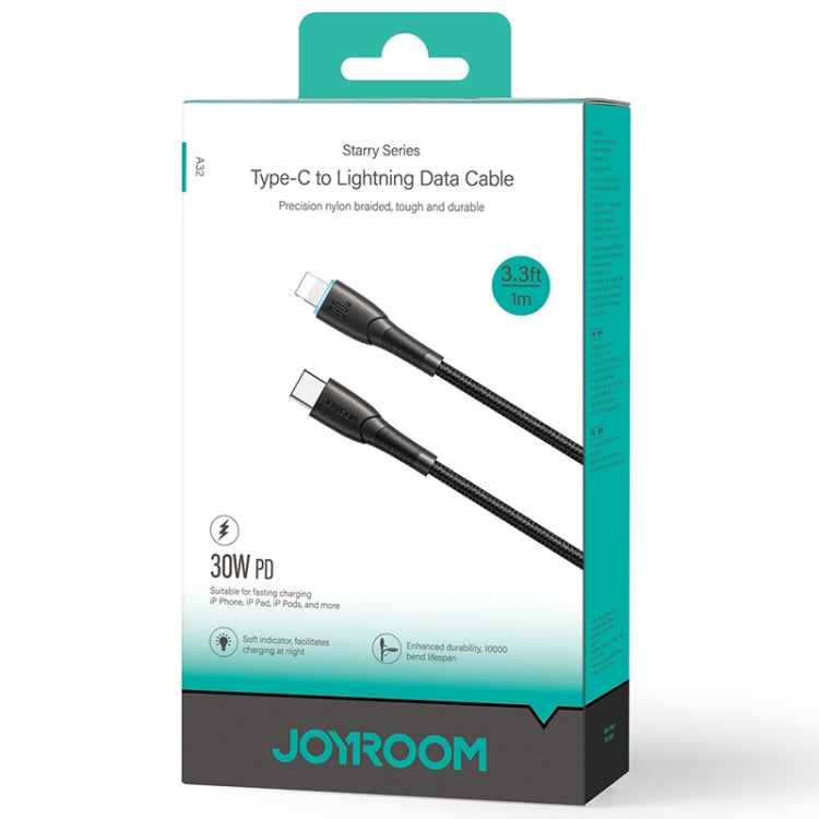 JOYROOM SA32-CL3 Starry Series 30W USB-C / Type-C to 8 Pin Fast Charging Data Cable, Length:1m(Black) - 2 in 1 Cable by JOYROOM | Online Shopping South Africa | PMC Jewellery | Buy Now Pay Later Mobicred