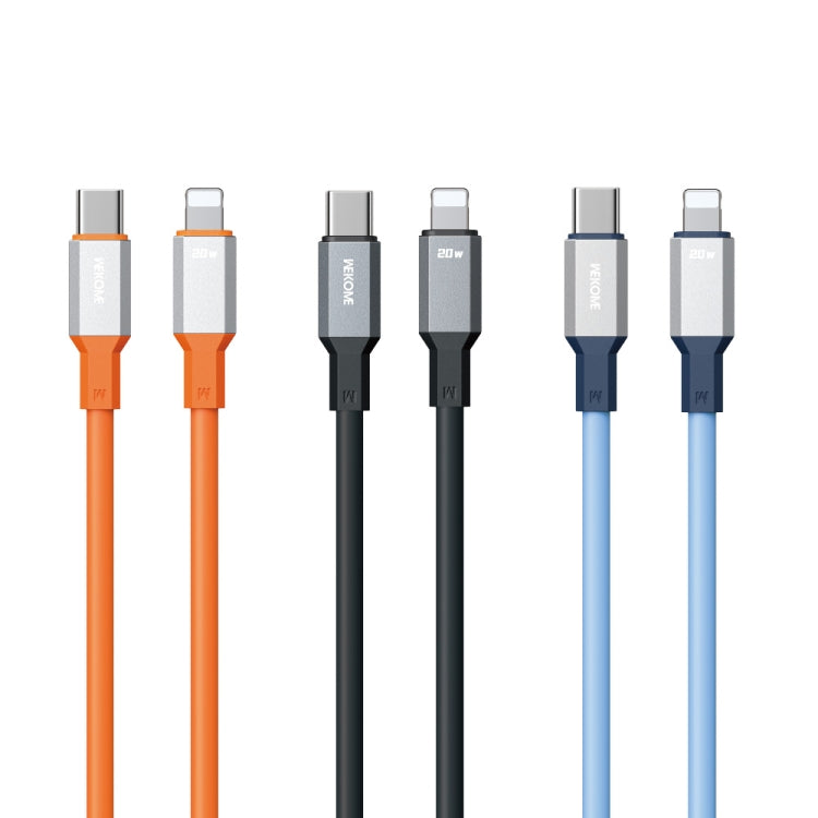 WK WDC-17 PD 20W USB-C/Type-C to 8 Pin Silicone Data Cable, Length: 1.2m(Black) - 2 in 1 Cable by WK | Online Shopping South Africa | PMC TechLife | Buy Now Pay Later Mobicred