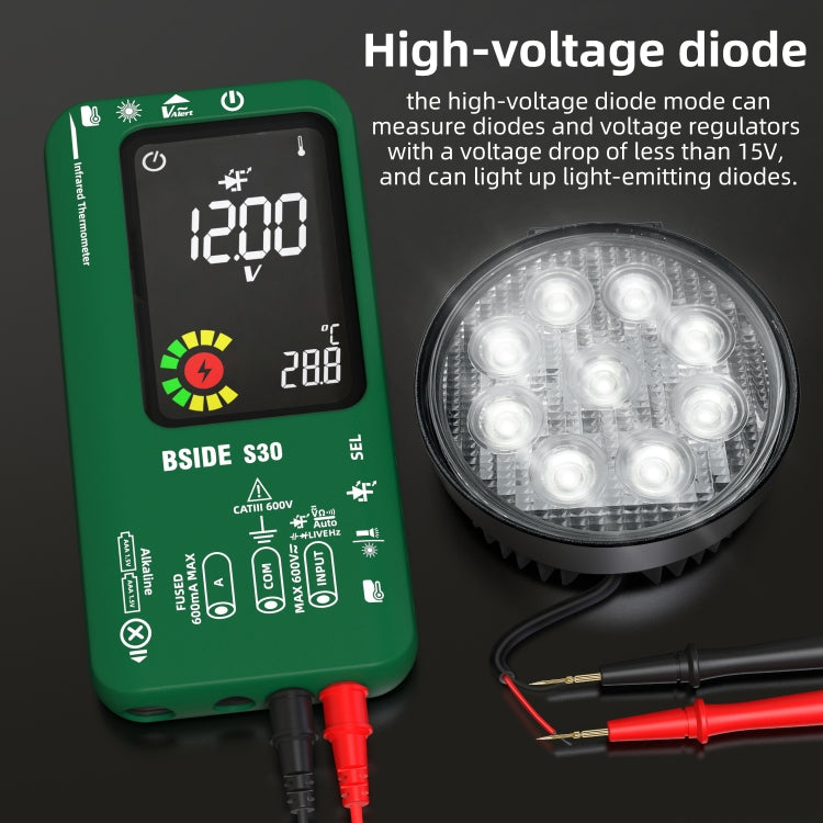BSIDE S30 Smart Color Screen Infrared Temperature Measurement Multimeter(Red) - free shipping - PMC TechLife - Order now!