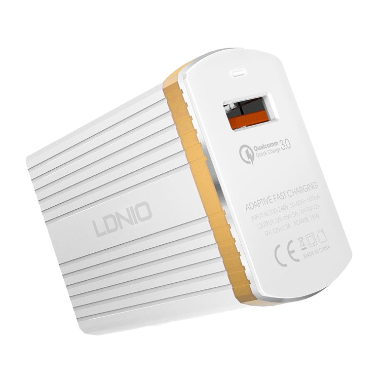 LDNIO A1302Q 2 in 1 18W QC3.0 USB Interface Grid Shape Travel Charger Mobile Phone Charger with Micro USB Data Cable, US Plug - free shipping - PMC TechLife - Order now!