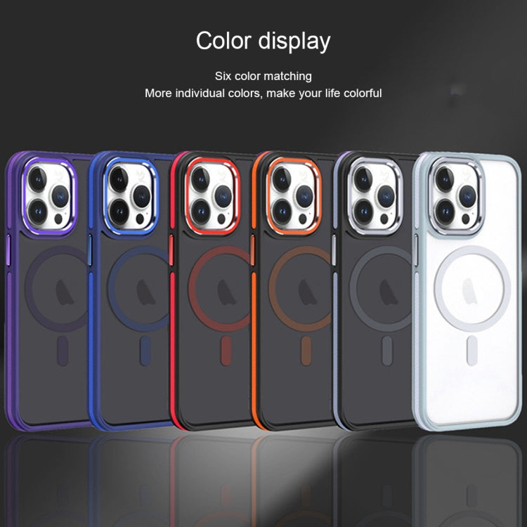 For iPhone 15 Pro Two-color Frosted MagSafe Magnetic Phone Case(Blue) - iPhone 15 Pro Cases by PMC TechLife | Online Shopping South Africa | PMC TechLife | Buy Now Pay Later Mobicred