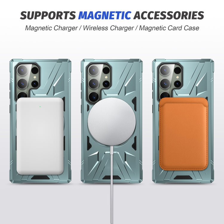 For Samsung Galaxy S23 5G MagSafe Magnetic Shockproof Phone Case with Ring Holder(Green) - Galaxy S23 5G Cases by PMC TechLife | Online Shopping South Africa | PMC TechLife