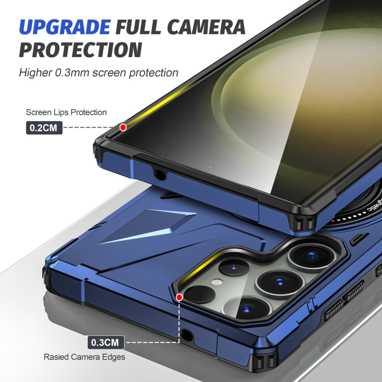 For Samsung Galaxy S23+ 5G MagSafe Magnetic Shockproof Phone Case with Ring Holder(Navy Blue) - Galaxy S23+ 5G Cases by PMC TechLife | Online Shopping South Africa | PMC TechLife
