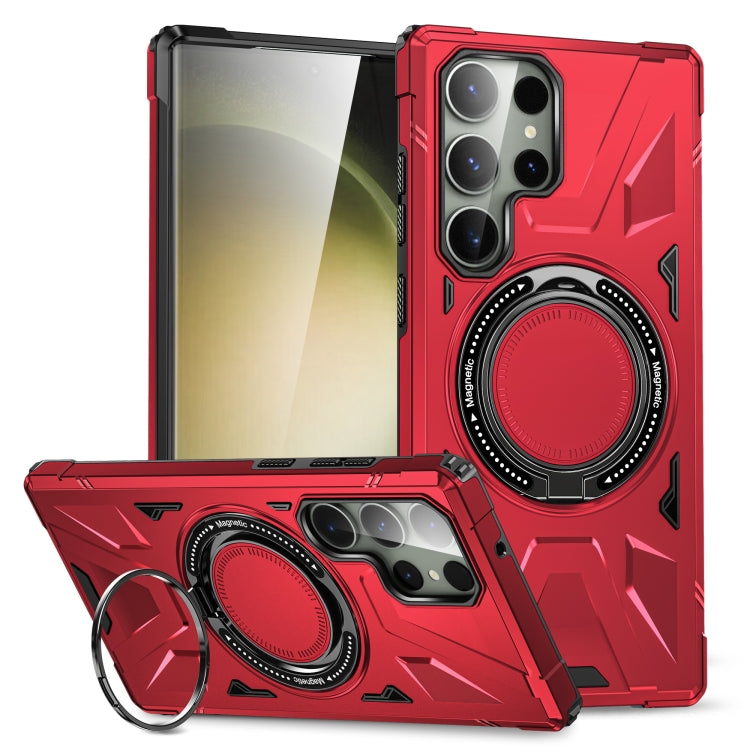 For Samsung Galaxy S23 Ultra 5G MagSafe Magnetic Shockproof Phone Case with Ring Holder(Red) - Galaxy S23 Ultra 5G Cases by PMC TechLife | Online Shopping South Africa | PMC TechLife