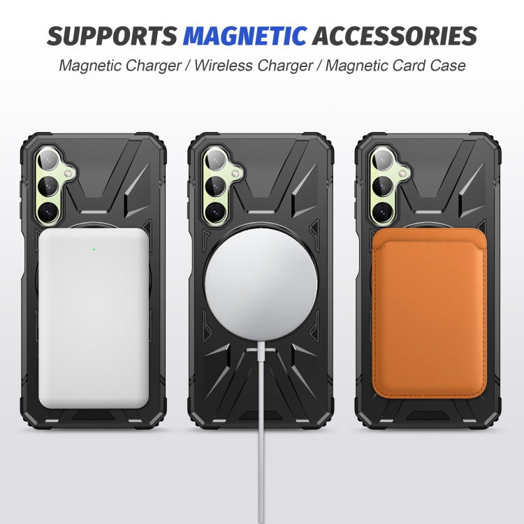 For Samsung Galaxy A14 4G/5G MagSafe Magnetic Shockproof Phone Case with Ring Holder(Black) - Galaxy Phone Cases by PMC TechLife | Online Shopping South Africa | PMC TechLife