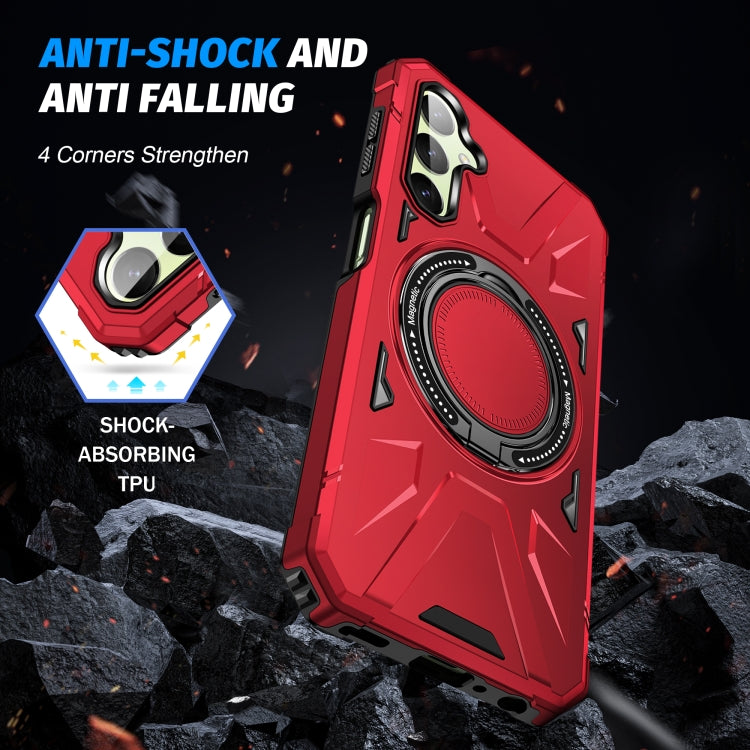 For Samsung Galaxy A14 4G/5G MagSafe Magnetic Shockproof Phone Case with Ring Holder(Red) - Galaxy Phone Cases by PMC TechLife | Online Shopping South Africa | PMC TechLife