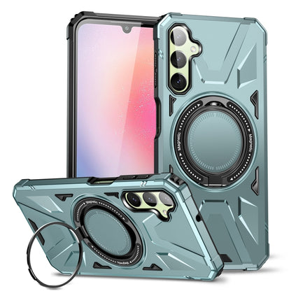 For Samsung Galaxy A14 4G/5G MagSafe Magnetic Shockproof Phone Case with Ring Holder(Green) - Galaxy Phone Cases by PMC Jewellery | Online Shopping South Africa | PMC Jewellery