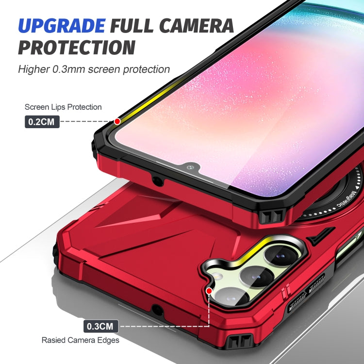 For Samsung Galaxy A24 5G MagSafe Magnetic Shockproof Phone Case with Ring Holder(Red) - Galaxy Phone Cases by PMC TechLife | Online Shopping South Africa | PMC TechLife | Buy Now Pay Later Mobicred
