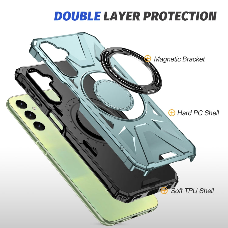 For Samsung Galaxy A24 5G MagSafe Magnetic Shockproof Phone Case with Ring Holder(Green) - free shipping - PMC TechLife - Order now!
