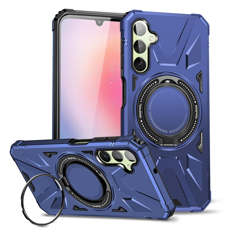 For Samsung Galaxy A24 4G/A25 5G MagSafe Magnetic Shockproof Phone Case with Ring Holder(Navy Blue) - Galaxy Phone Cases by PMC TechLife | Online Shopping South Africa | PMC TechLife
