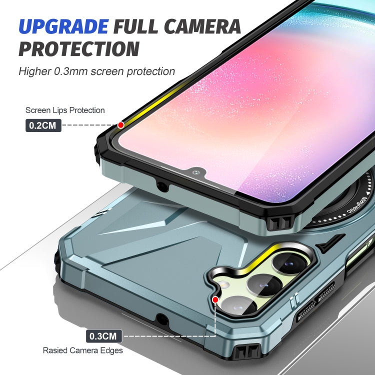 For Samsung Galaxy A24 4G/A25 5G MagSafe Magnetic Shockproof Phone Case with Ring Holder(Green) - Galaxy Phone Cases by PMC TechLife | Online Shopping South Africa | PMC TechLife | Buy Now Pay Later Mobicred