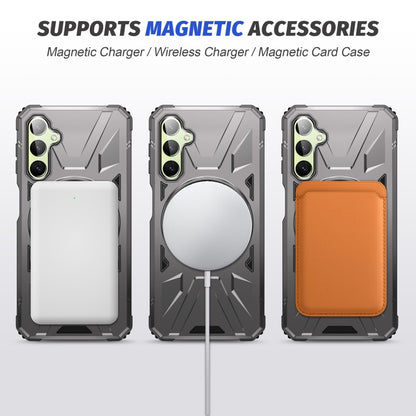 For Samsung Galaxy A24 4G/A25 5G MagSafe Magnetic Shockproof Phone Case with Ring Holder(Dark Grey) - Galaxy Phone Cases by PMC Jewellery | Online Shopping South Africa | PMC Jewellery