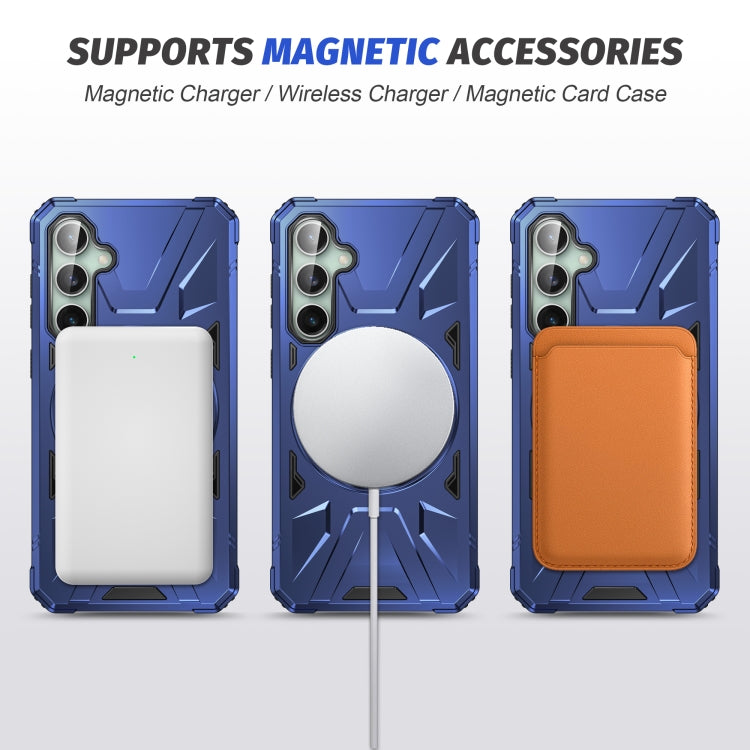 For Samsung Galaxy A15 MagSafe Magnetic Shockproof Phone Case with Ring Holder(Navy Blue) - Galaxy Phone Cases by PMC TechLife | Online Shopping South Africa | PMC TechLife