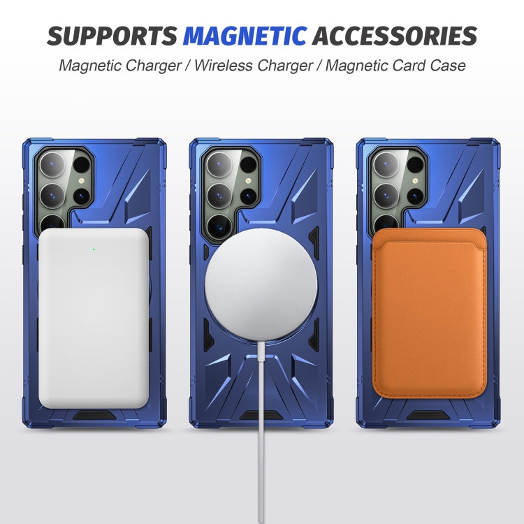 For Samsung Galaxy S24 Ultra 5G MagSafe Magnetic Shockproof Phone Case with Ring Holder(Navy Blue) - Galaxy S24 Ultra 5G Cases by PMC TechLife | Online Shopping South Africa | PMC TechLife