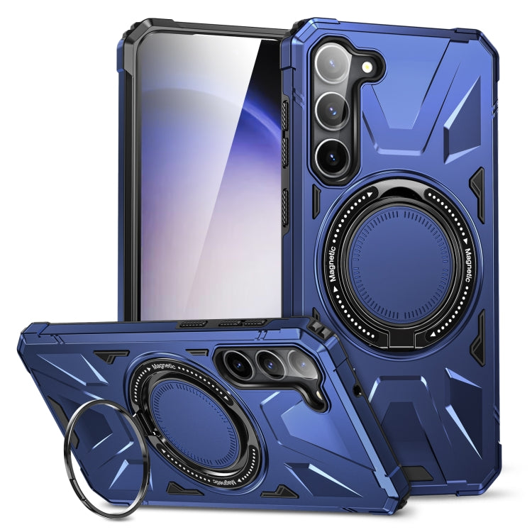 For Samsung Galaxy S24 5G MagSafe Magnetic Shockproof Phone Case with Ring Holder(Navy Blue) - Galaxy S24 5G Cases by PMC Jewellery | Online Shopping South Africa | PMC Jewellery