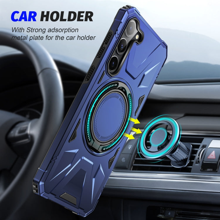 For Samsung Galaxy S24 5G MagSafe Magnetic Shockproof Phone Case with Ring Holder(Navy Blue) - Galaxy S24 5G Cases by PMC Jewellery | Online Shopping South Africa | PMC Jewellery