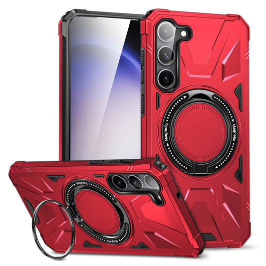 For Samsung Galaxy S24 5G MagSafe Magnetic Shockproof Phone Case with Ring Holder(Red) - Galaxy S24 5G Cases by PMC Jewellery | Online Shopping South Africa | PMC Jewellery