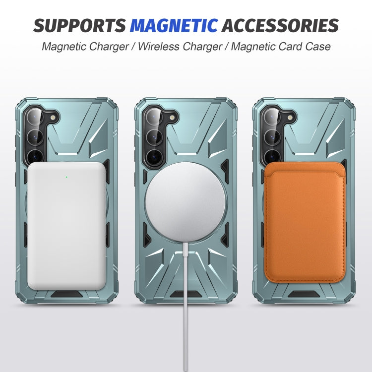 For Samsung Galaxy S24 5G MagSafe Magnetic Shockproof Phone Case with Ring Holder(Green) - Galaxy S24 5G Cases by PMC TechLife | Online Shopping South Africa | PMC TechLife