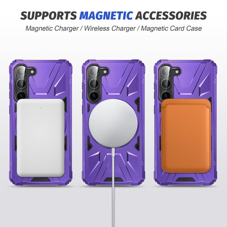 For Samsung Galaxy S24 5G MagSafe Magnetic Shockproof Phone Case with Ring Holder(Purple) - Galaxy S24 5G Cases by PMC TechLife | Online Shopping South Africa | PMC TechLife