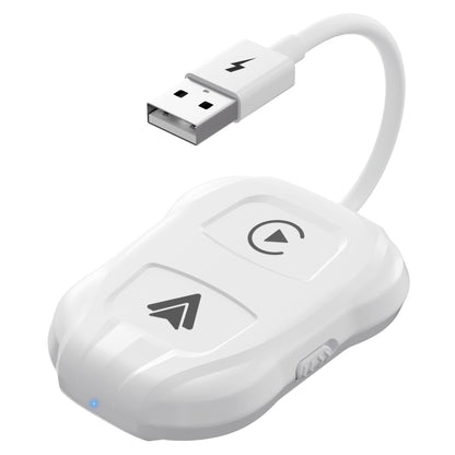 THT-020-9 USB + USB-C / Type-C Wired to Wireless Carplay / Android Auto Adapter(White) - Bluetooth Adapters by PMC Jewellery | Online Shopping South Africa | PMC Jewellery | Buy Now Pay Later Mobicred