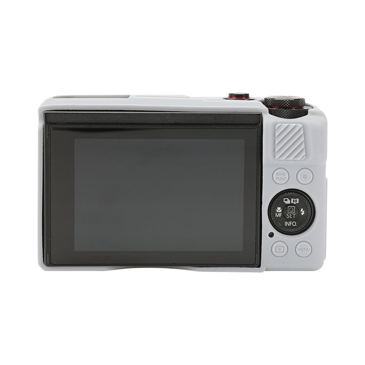 For Canon PowerShot G7 X Mark II / G7X2 Soft Silicone Protective Case with Lens Cover(Grey) - Protective Case by PMC TechLife | Online Shopping South Africa | PMC TechLife | Buy Now Pay Later Mobicred