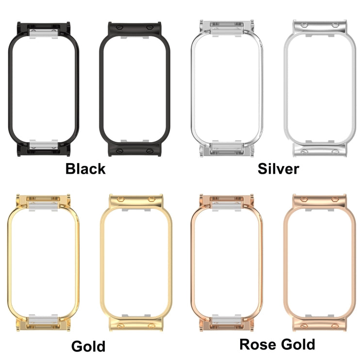 For Xiaomi Smart Band 8 Active / Redmi Band 2 Metal Frame Watch Protective Case(Silver) - Watch Cases by PMC TechLife | Online Shopping South Africa | PMC TechLife