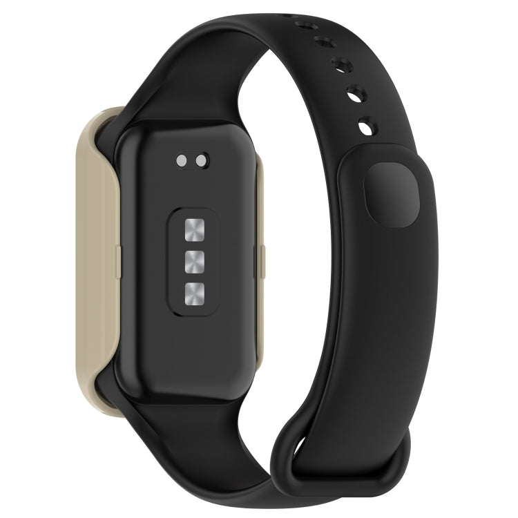 For Xiaomi Smart Band 8 Active / Redmi Band 2 PC + Tempered Film Integrated Watch Protective Case(Ivory White) - Watch Cases by PMC TechLife | Online Shopping South Africa | PMC TechLife