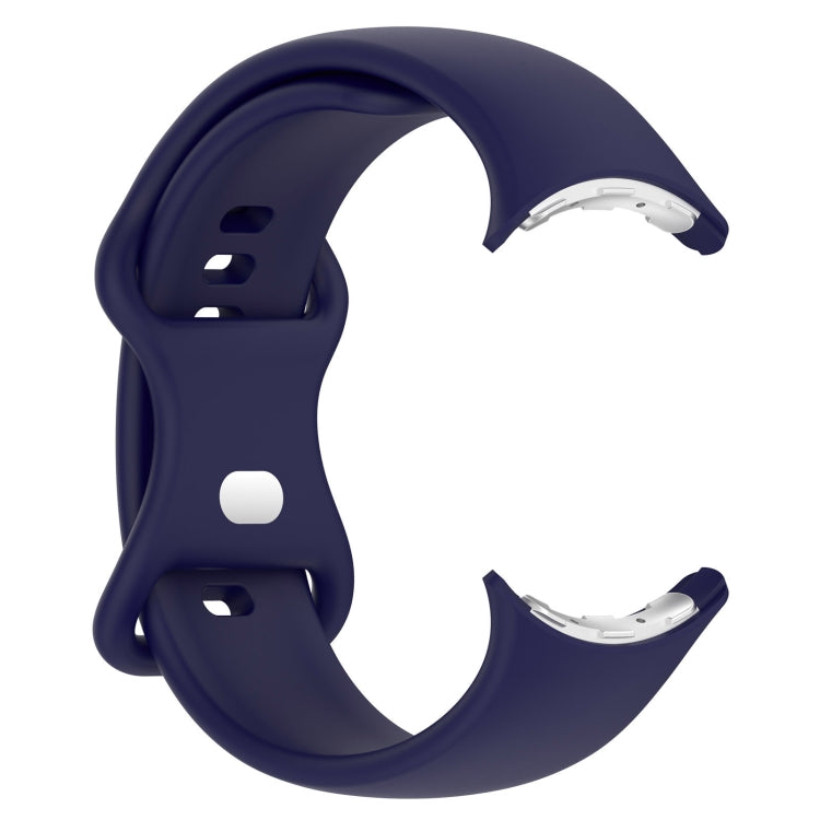 For Google Pixel Watch 2 Solid Color Silicone Watch Band, Size:S Size(Blue) - Watch Bands by PMC TechLife | Online Shopping South Africa | PMC TechLife