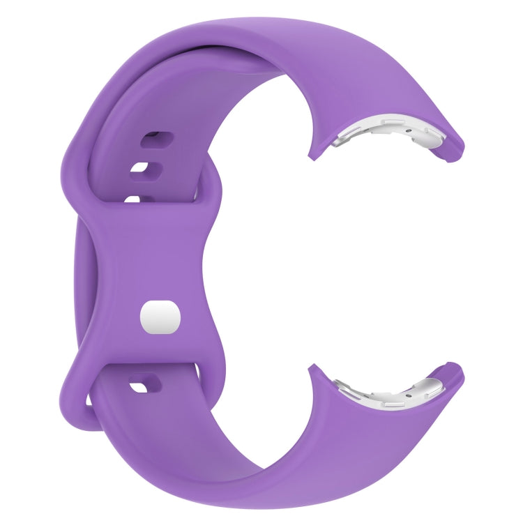 For Google Pixel Watch 2 Solid Color Silicone Watch Band, Size:S Size(Purple) - Watch Bands by PMC Jewellery | Online Shopping South Africa | PMC Jewellery