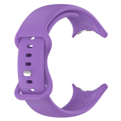For Google Pixel Watch 2 Solid Color Silicone Watch Band, Size:S Size(Purple) - Watch Bands by PMC Jewellery | Online Shopping South Africa | PMC Jewellery