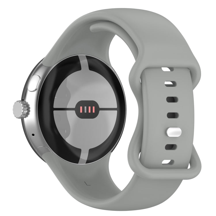 For Google Pixel Watch 2 Solid Color Silicone Watch Band, Size:L Size(Grey) - free shipping - PMC TechLife - Order now!