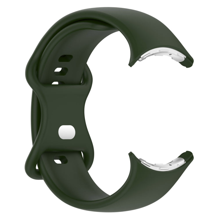 For Google Pixel Watch 2 Solid Color Silicone Watch Band, Size:L Size(Green) - Watch Bands by PMC TechLife | Online Shopping South Africa | PMC TechLife