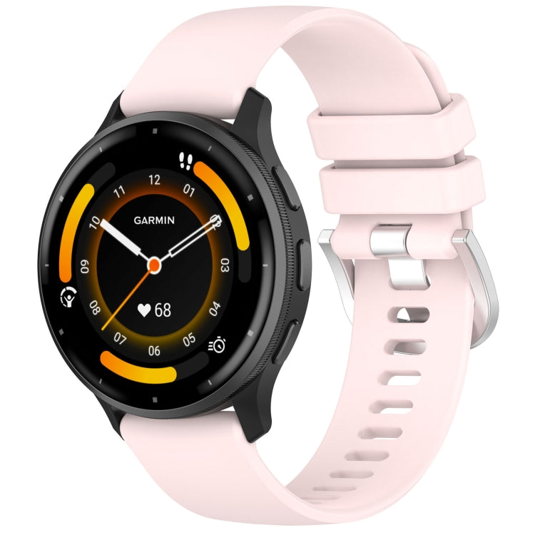 For Garmin Venu 3 Liquid Glossy Silver Buckle Silicone Watch Band(Light Pink) - Watch Bands by PMC TechLife | Online Shopping South Africa | PMC TechLife