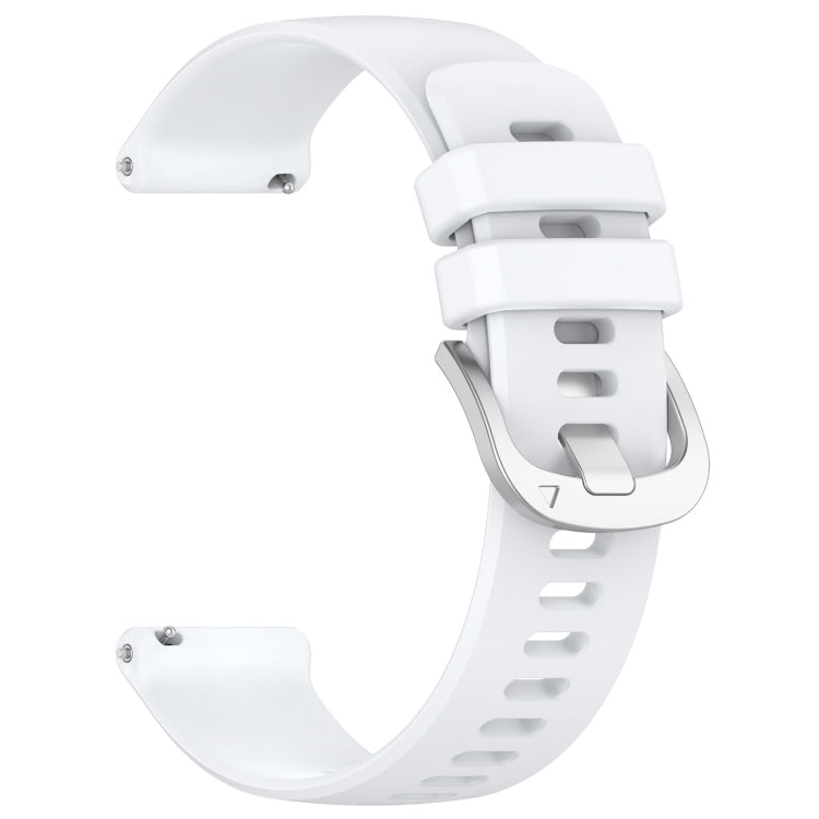 For Garmin Venu 3 Liquid Glossy Silver Buckle Silicone Watch Band(White) - Watch Bands by PMC TechLife | Online Shopping South Africa | PMC TechLife