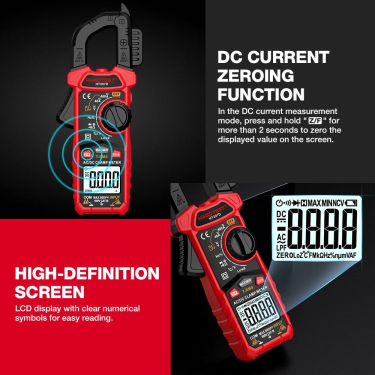 HABOTEST HT207D Multifunctional Digital Clamp Multimeter - Digital Multimeter by HABOTEST | Online Shopping South Africa | PMC Jewellery | Buy Now Pay Later Mobicred